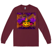 Burgundy halloween jack o'lantern tumbler Long Sleeve Tee - Jasminsmagicworld