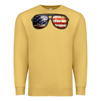 Antique Gold amerıcan flag glasses Premium Sweatshirt - BarkalooDesign
