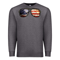 Charcoal Heather amerıcan flag glasses Premium Sweatshirt - BarkalooDesign