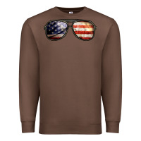 Chestnut amerıcan flag glasses Premium Sweatshirt - BarkalooDesign
