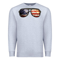 Heather Grey amerıcan flag glasses Premium Sweatshirt - BarkalooDesign