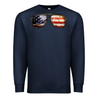 Navy amerıcan flag glasses Premium Sweatshirt - BarkalooDesign
