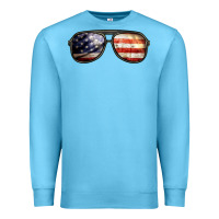 Ocean Blue amerıcan flag glasses Premium Sweatshirt - BarkalooDesign