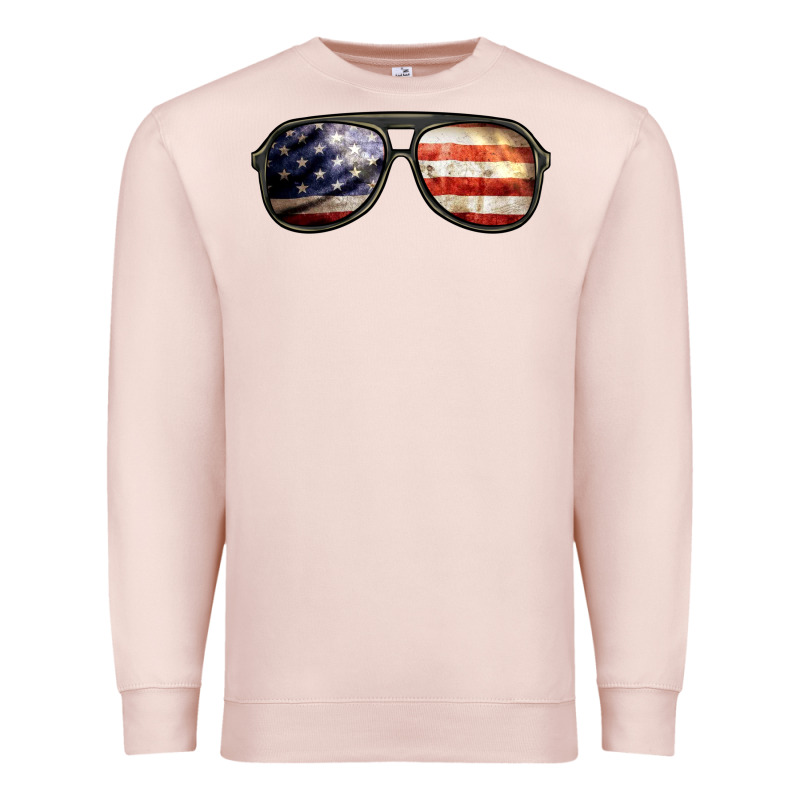 Amerıcan Flag Glasses Premium Sweatshirt by BarkalooDesign | Teevron