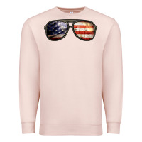 Pale Pink amerıcan flag glasses Premium Sweatshirt - BarkalooDesign