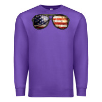 Purple amerıcan flag glasses Premium Sweatshirt - BarkalooDesign