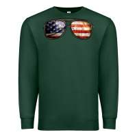 Sports Green amerıcan flag glasses Premium Sweatshirt - BarkalooDesign