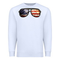 White amerıcan flag glasses Premium Sweatshirt - BarkalooDesign