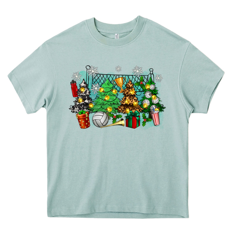 Christmas Trees With Volleyball Heavy Core Tee by Zillion Design Studio | Teevron