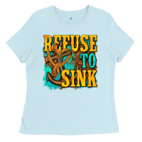 Baby Blue refuse to sink western Ladies Tee - texasbilliewilder