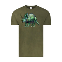 Vintage Olive dinosaur triceratops Vintage Tee - Artiststas