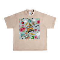 French Oak school bus back to school seamless pattern Urban Heavy Tee - BundleAndBundleShop