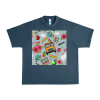 Midnight Navy school bus back to school seamless pattern Urban Heavy Tee - BundleAndBundleShop