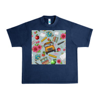 Navy school bus back to school seamless pattern Urban Heavy Tee - BundleAndBundleShop