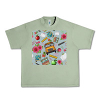Oil Green school bus back to school seamless pattern Urban Heavy Tee - BundleAndBundleShop
