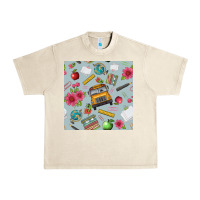 Sandshell school bus back to school seamless pattern Urban Heavy Tee - BundleAndBundleShop