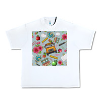 White school bus back to school seamless pattern Urban Heavy Tee - BundleAndBundleShop