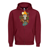 Burgundy free spirit bull skull Zipper Hoodie - MaliasSmallBusiness