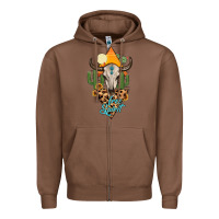 Chestnut free spirit bull skull Zipper Hoodie - MaliasSmallBusiness