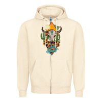 Sandshell free spirit bull skull Zipper Hoodie - MaliasSmallBusiness