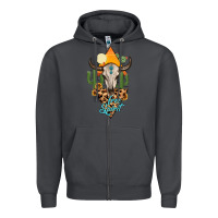 Smoke free spirit bull skull Zipper Hoodie - MaliasSmallBusiness