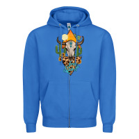 True Royal free spirit bull skull Zipper Hoodie - MaliasSmallBusiness