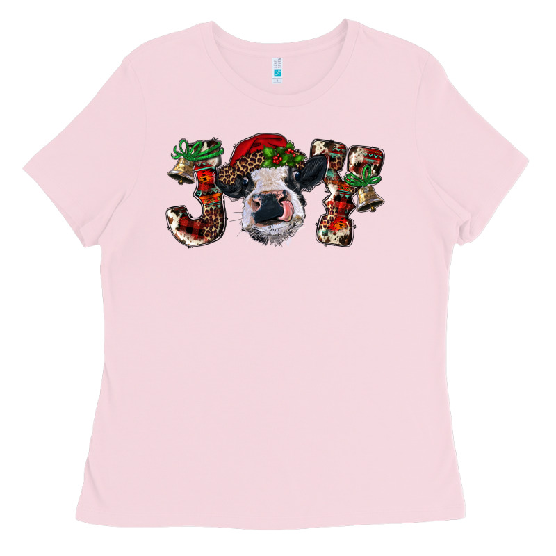 Christmas Joy Heifer Cow Ladies Tee by RanaPortraitStore | Teevron