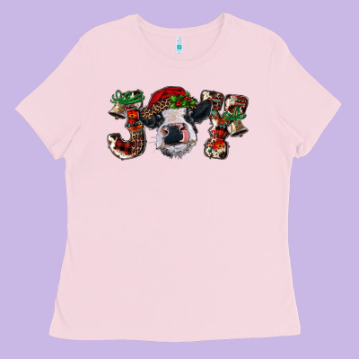 Ladies Tee Christmas Joy Heifer Cow