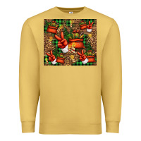 Antique Gold Christmas Santa Claus peace hand Premium Sweatshirt - Jasminsmagicworld
