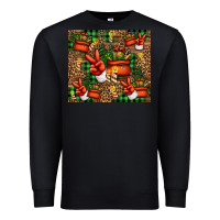 Black Christmas Santa Claus peace hand Premium Sweatshirt - Jasminsmagicworld