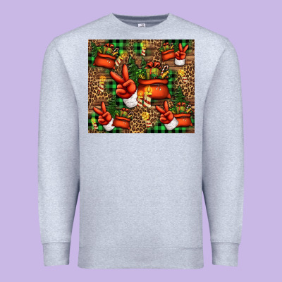 Christmas Santa Claus Peace Hand Premium Sweatshirt Designed By Jasminsmagicworld