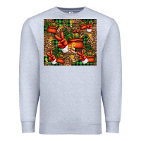 Heather Grey Christmas Santa Claus peace hand Premium Sweatshirt - Jasminsmagicworld