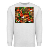 Oatmeal Heather Christmas Santa Claus peace hand Premium Sweatshirt - Jasminsmagicworld