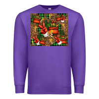 Purple Christmas Santa Claus peace hand Premium Sweatshirt - Jasminsmagicworld