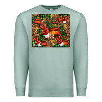 Seafoam Christmas Santa Claus peace hand Premium Sweatshirt - Jasminsmagicworld