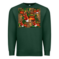 Sports Green Christmas Santa Claus peace hand Premium Sweatshirt - Jasminsmagicworld