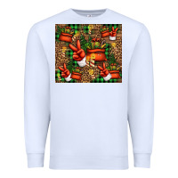 White Christmas Santa Claus peace hand Premium Sweatshirt - Jasminsmagicworld