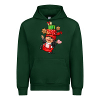 Forest Green cute christmas girl gnome Urban Hoodie - CowGirlArtShop
