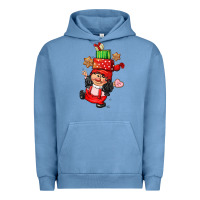 Pigment Pebble Blue cute christmas girl gnome Urban Hoodie - CowGirlArtShop