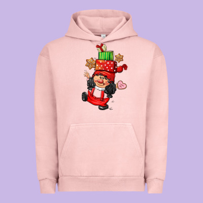 Cute Christmas Girl Gnome Urban Hoodie Designed By Cowgirlartshop