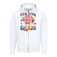 White kiss your brain Zipper Hoodie - MaliasSmallBusiness