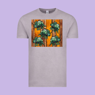 Dinosaur Triceratops Vintage Tee Designed By Artiststas