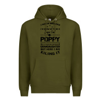 Army Green Super Cool Poppy Of A Freaking Awesome Granddaugh Premium Hoodie - Bettercallsaul