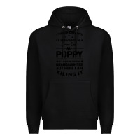 Black Super Cool Poppy Of A Freaking Awesome Granddaugh Premium Hoodie - Bettercallsaul