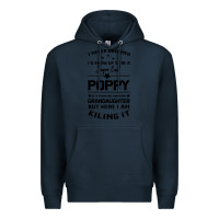 Navy Super Cool Poppy Of A Freaking Awesome Granddaugh Premium Hoodie - Bettercallsaul