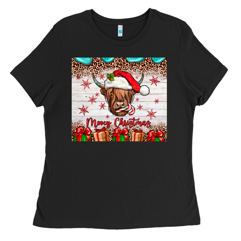 Merry Christmas Cow Ladies Tee by JahusDesignShop | Teevron