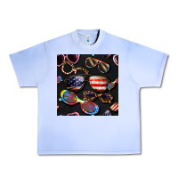 Grape Ice 4th of july glasses  seamless pattern Urban Heavy Tee - BundleAndBundleShop