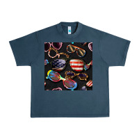 Midnight Navy 4th of july glasses  seamless pattern Urban Heavy Tee - BundleAndBundleShop