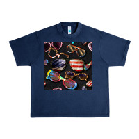 Navy 4th of july glasses  seamless pattern Urban Heavy Tee - BundleAndBundleShop