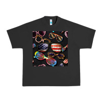Pigment Black 4th of july glasses  seamless pattern Urban Heavy Tee - BundleAndBundleShop
